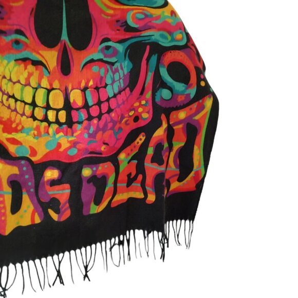 Multicolor Zeds Dead Skull Official Merchandise Dime Time Pashmina Scarf - Picture 2 of 4